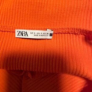 Zara Orange Ribbed Top